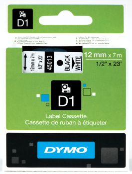 Originál DYMO páska S0720530 D1 12mm x 7m čierna na bielej 45013